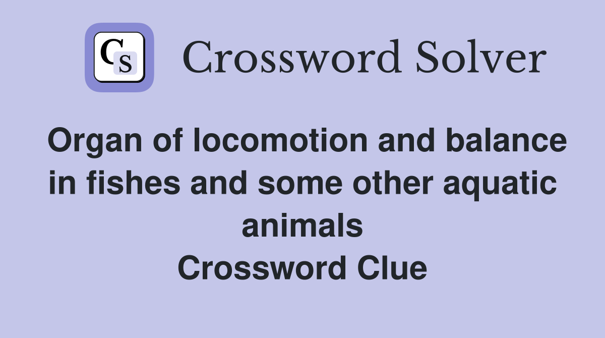 Organ of locomotion and balance in fishes and some other aquatic animals Crossword Clue