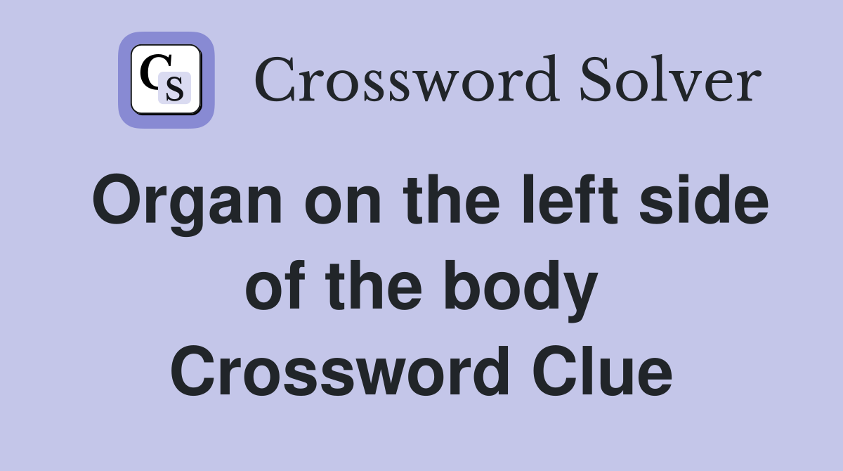 Organ on the left side of the body Crossword Clue