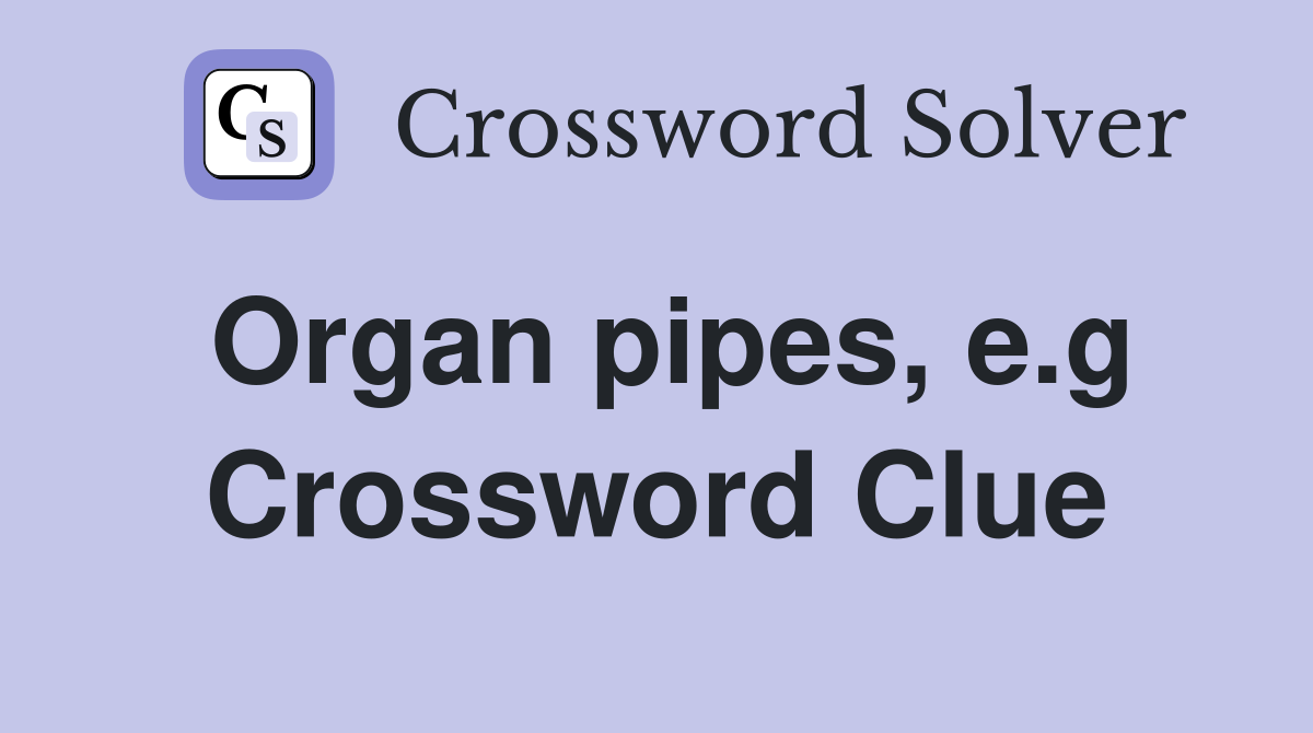 Organ pipes, e.g Crossword Clue