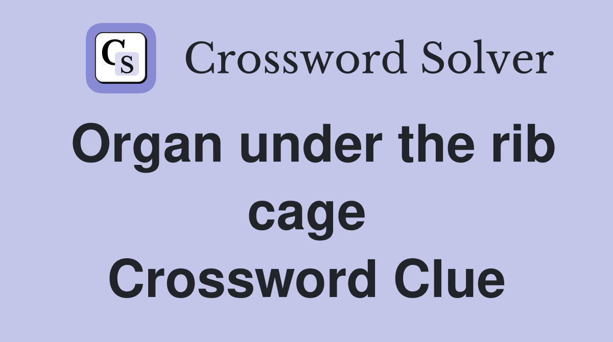 Organ under the rib cage Crossword Clue