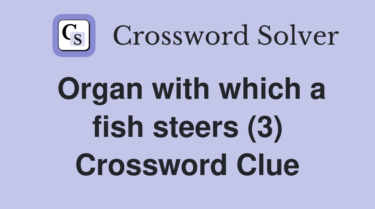 Organ with which a fish steers (3) Crossword Clue