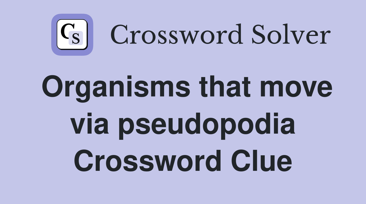 Organisms that move via pseudopodia Crossword Clue