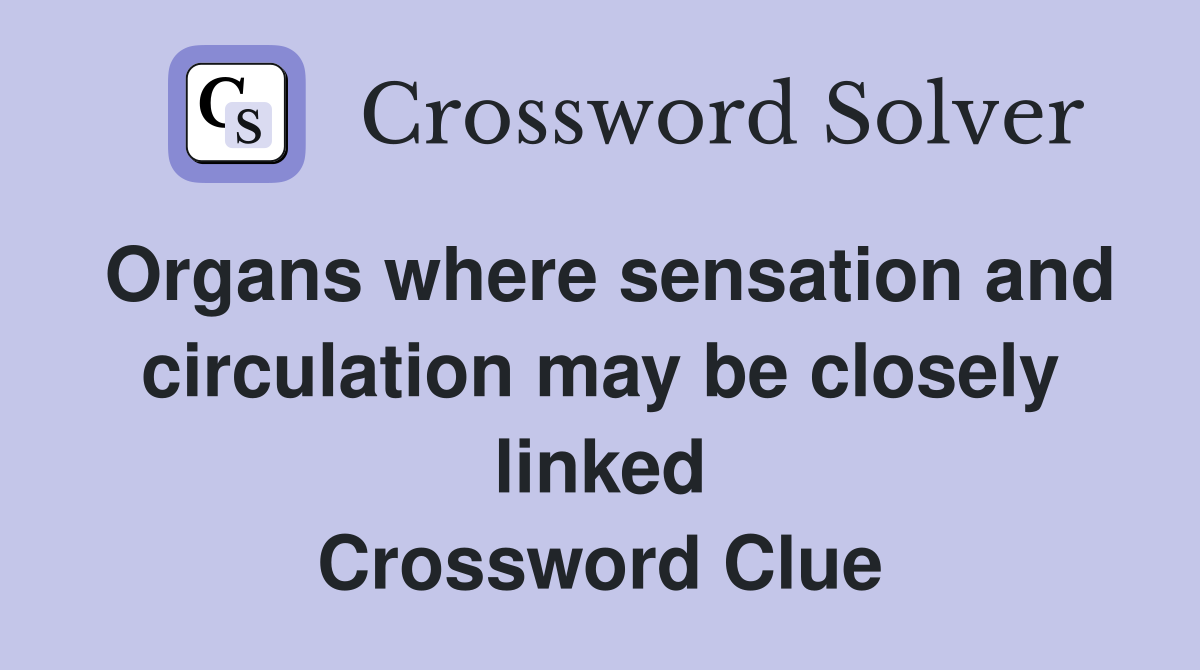 Organs where sensation and circulation may be closely linked Crossword Clue