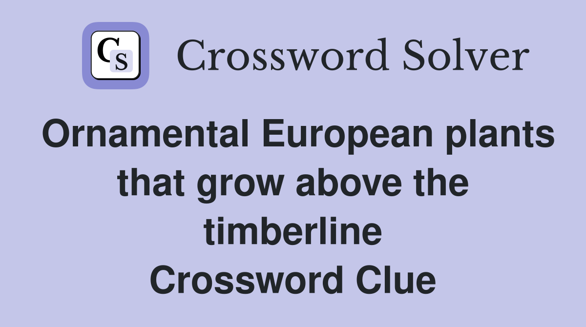 Ornamental European plants that grow above the timberline Crossword Clue