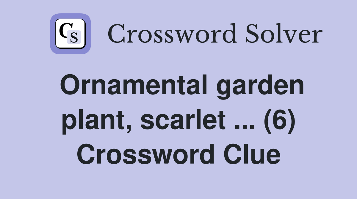 Ornamental garden plant, scarlet ... (6) Crossword Clue