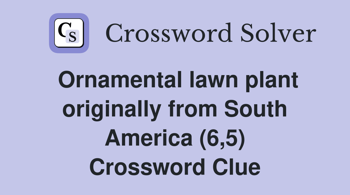 Ornamental lawn plant originally from South America (6,5) Crossword Clue