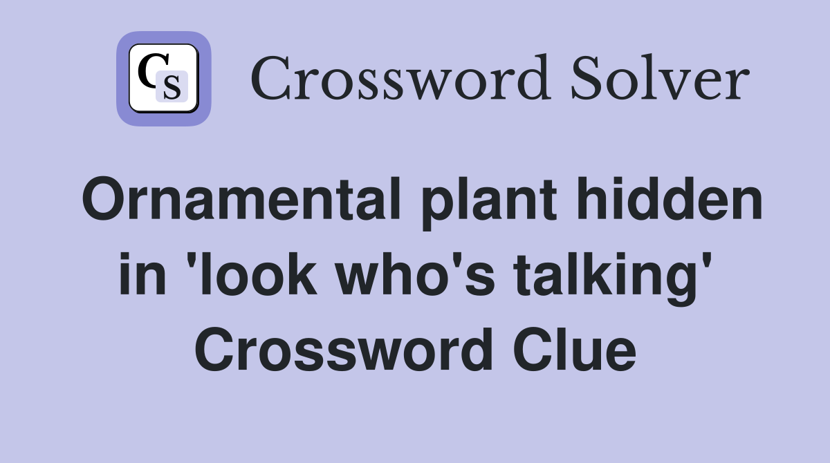 Ornamental plant hidden in 'look who's talking' Crossword Clue