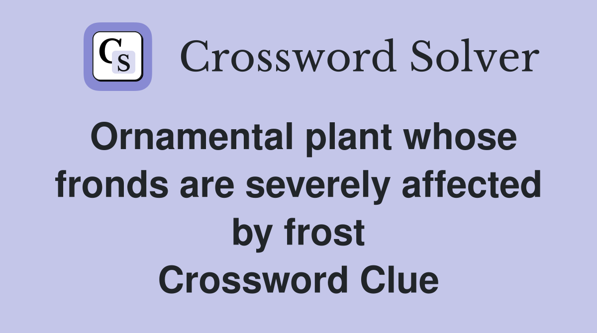 Ornamental plant whose fronds are severely affected by frost Crossword Clue