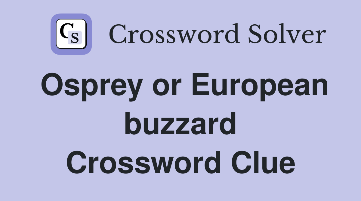 Osprey or European buzzard Crossword Clue
