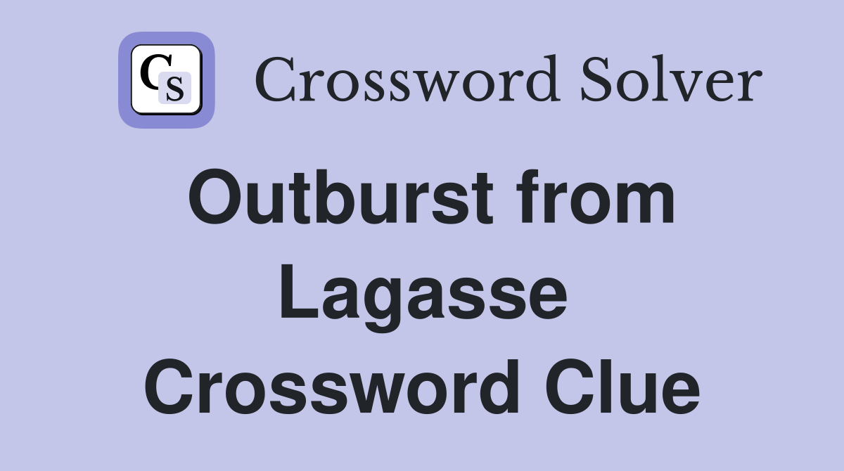 Outburst from Lagasse Crossword Clue