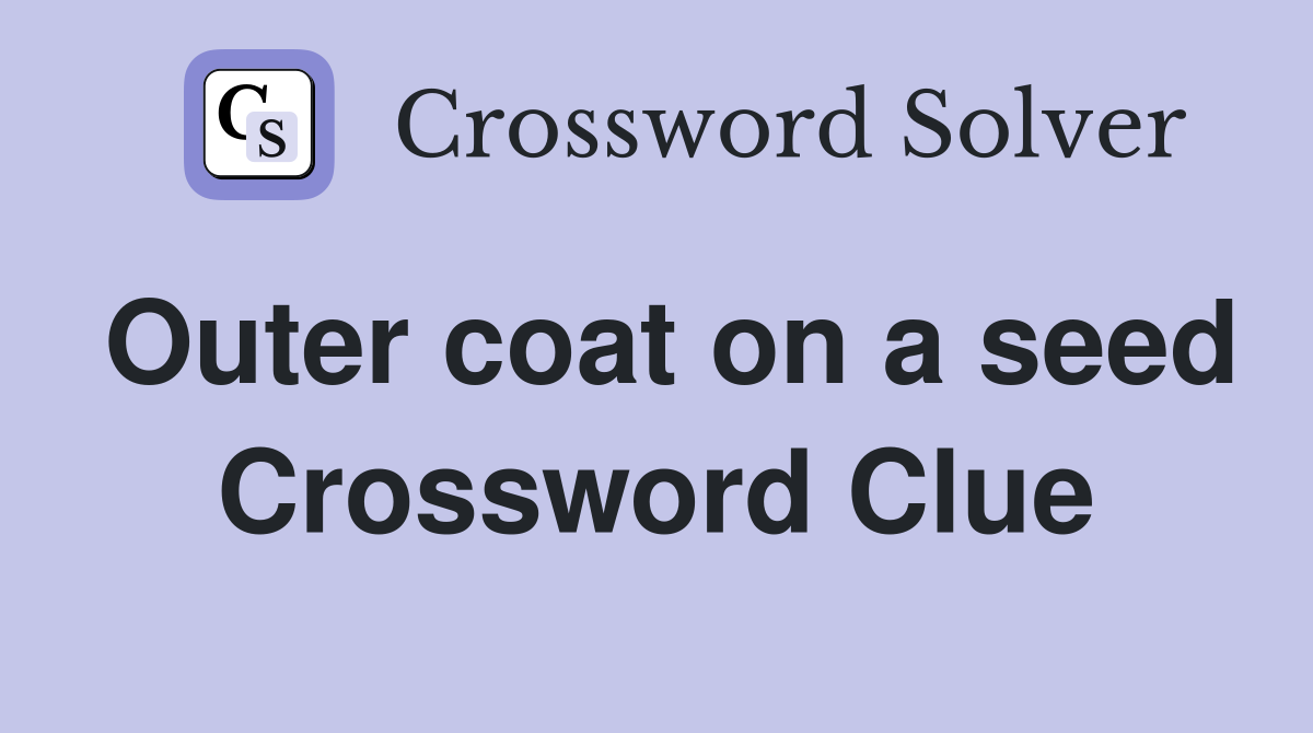 Outer coat on a seed Crossword Clue