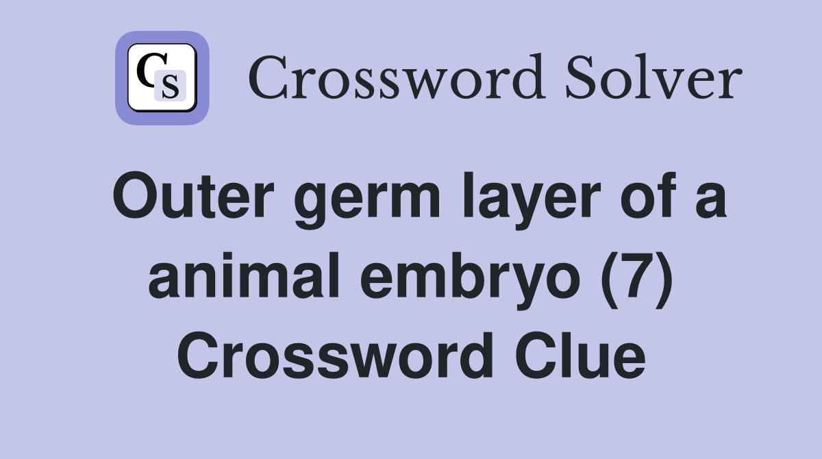 Outer germ layer of a animal embryo (7) Crossword Clue