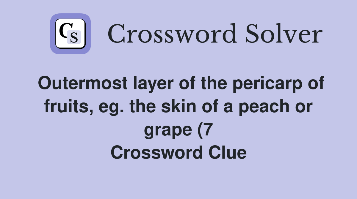 Outermost layer of the pericarp of fruits eg the skin of a peach or Outermost layer of the pericarp of fruits eg the skin of a peach or