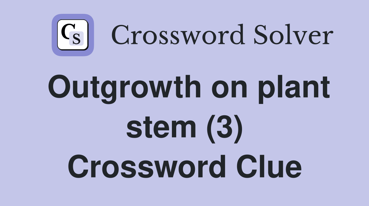 Outgrowth on plant stem (3) Crossword Clue