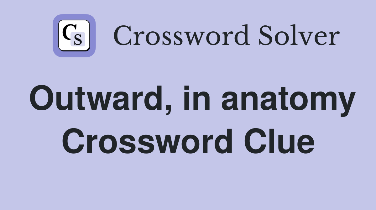 Outward, in anatomy Crossword Clue