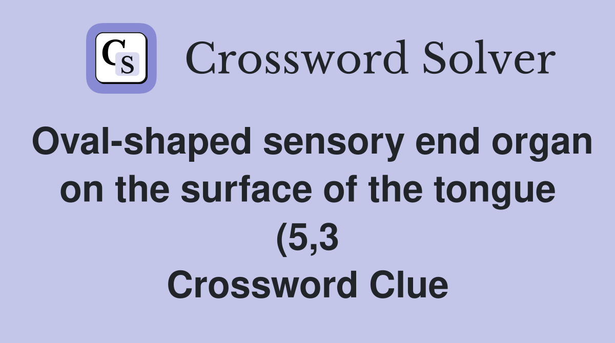 Oval shaped sensory end organ on the surface of the tongue (5 3 Oval shaped sensory end organ on the surface of the tongue (5 3
