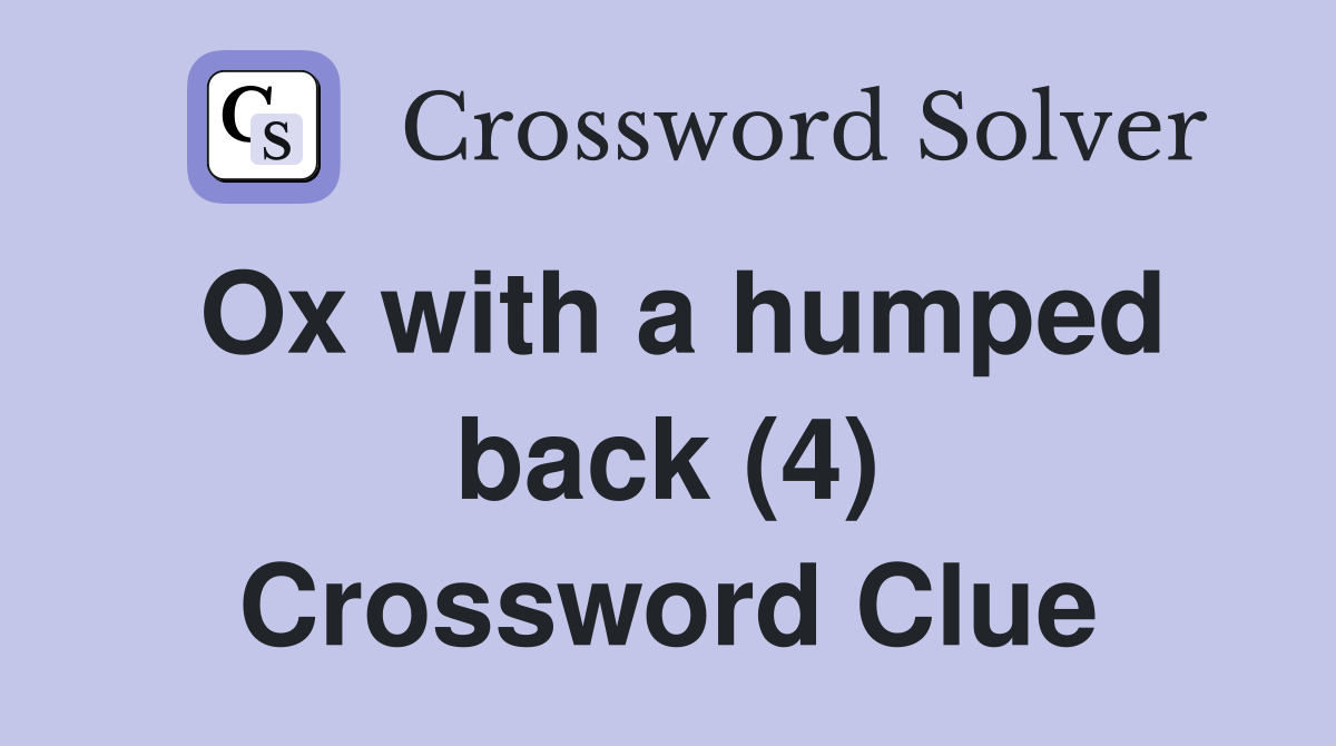 Ox with a humped back (4) Crossword Clue
