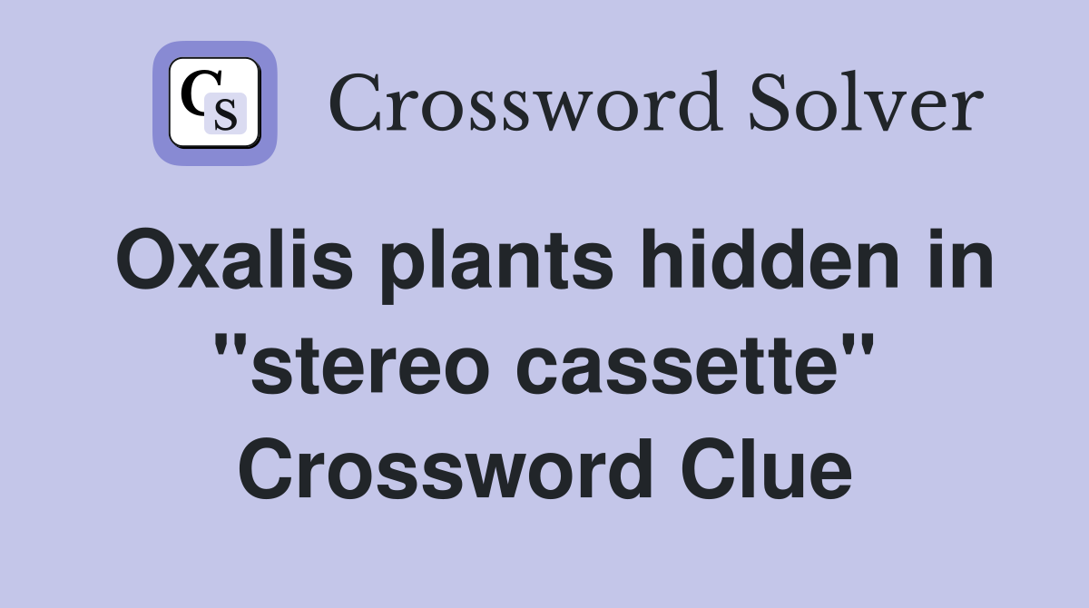Oxalis plants hidden in "stereo cassette" Crossword Clue