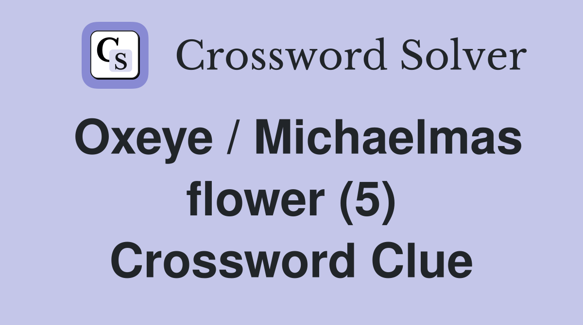 Oxeye / Michaelmas flower (5) Crossword Clue