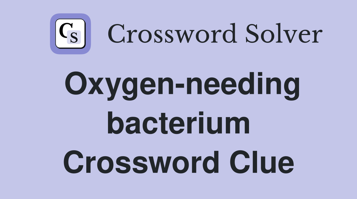 Oxygen-needing bacterium Crossword Clue
