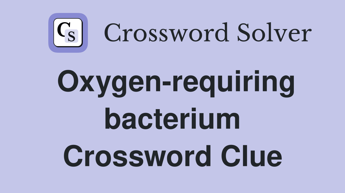 Oxygen-requiring bacterium Crossword Clue