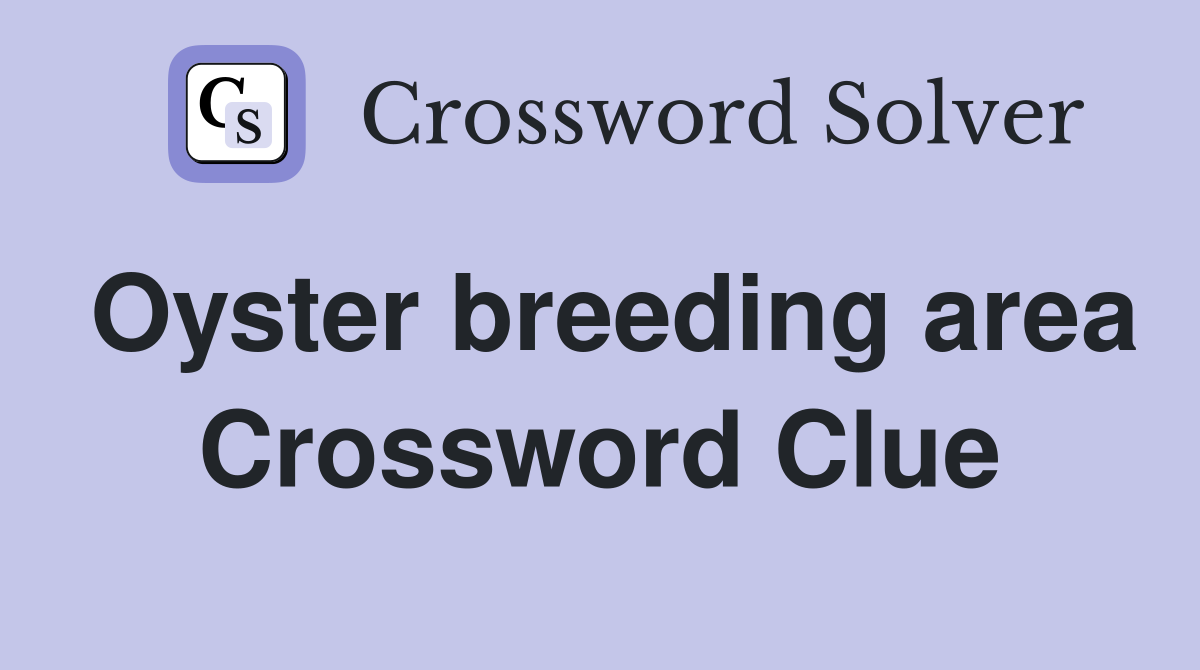 Oyster breeding area Crossword Clue