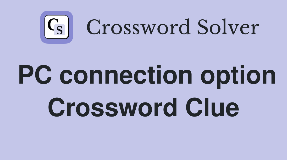 PC connection option Crossword Clue