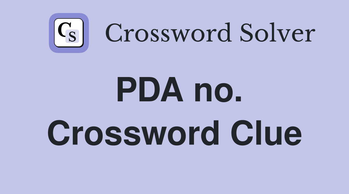 PDA no. Crossword Clue