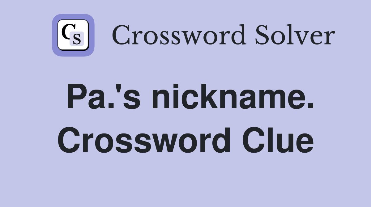 Pa.'s nickname. Crossword Clue