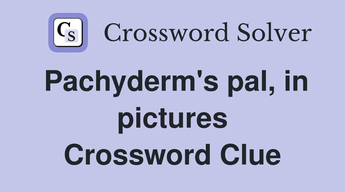 Pachyderm's pal, in pictures Crossword Clue