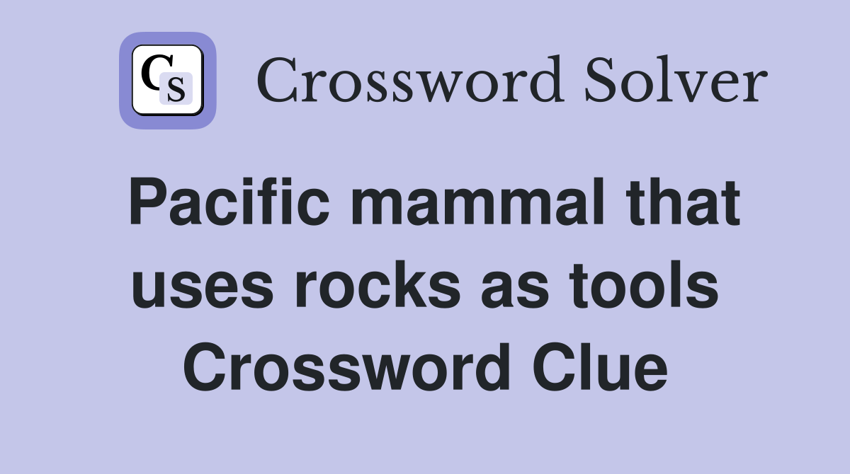 Pacific mammal that uses rocks as tools Crossword Clue