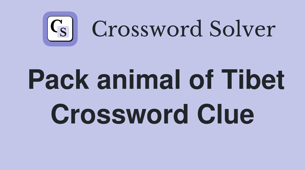 Pack animal of Tibet Crossword Clue