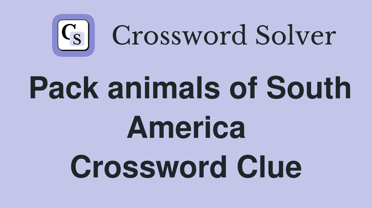 Pack animals of South America Crossword Clue