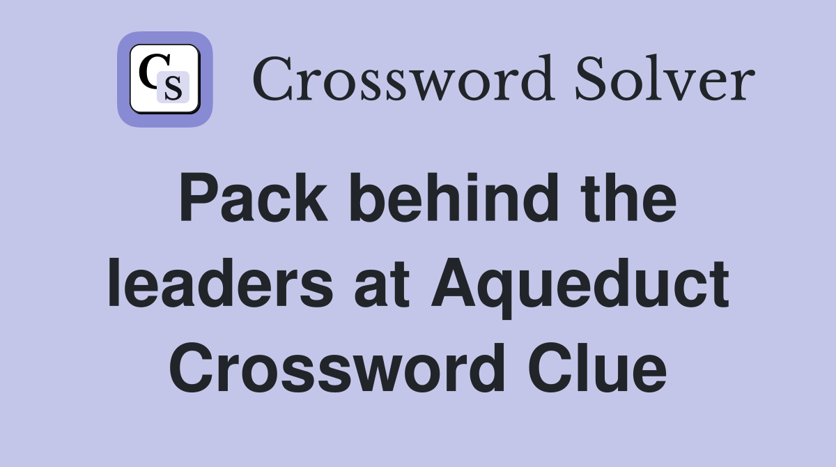 Pack behind the leaders at Aqueduct Crossword Clue