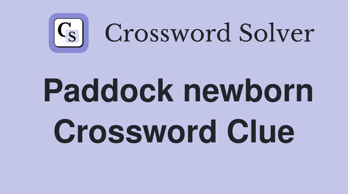 Paddock newborn Crossword Clue