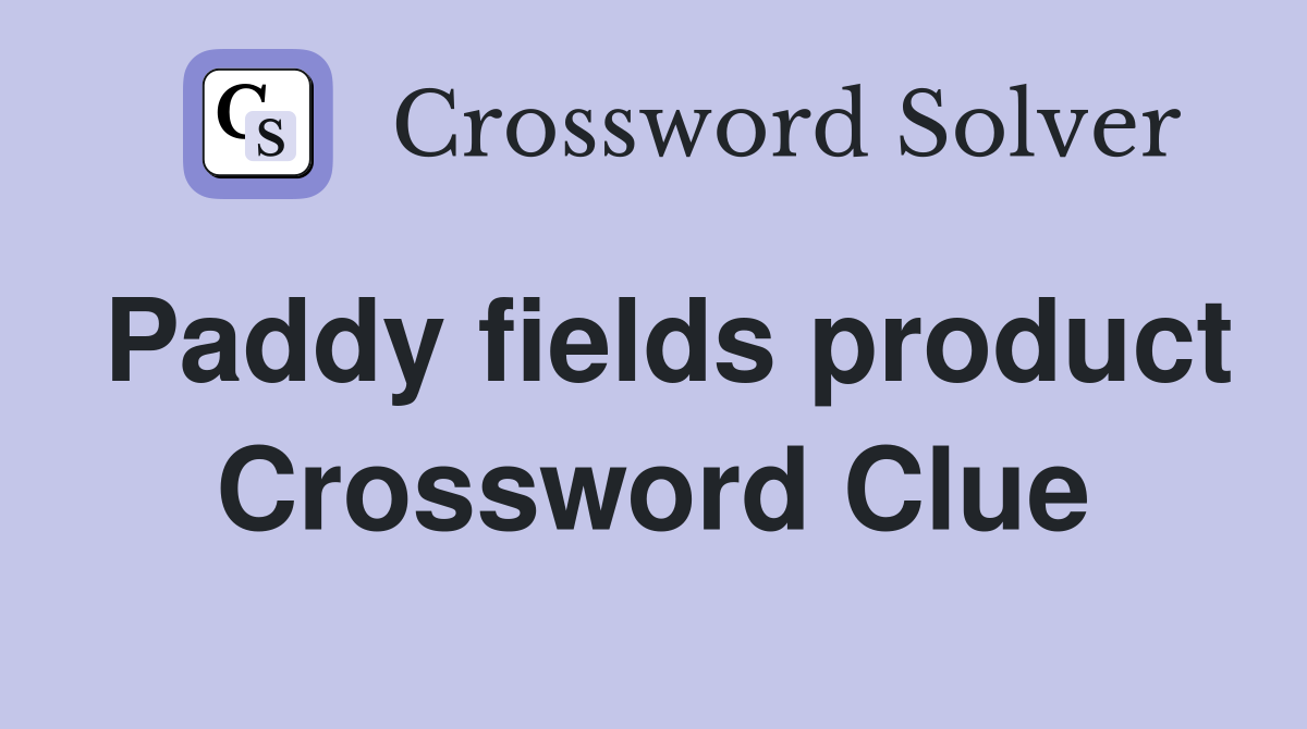 Paddy fields product Crossword Clue