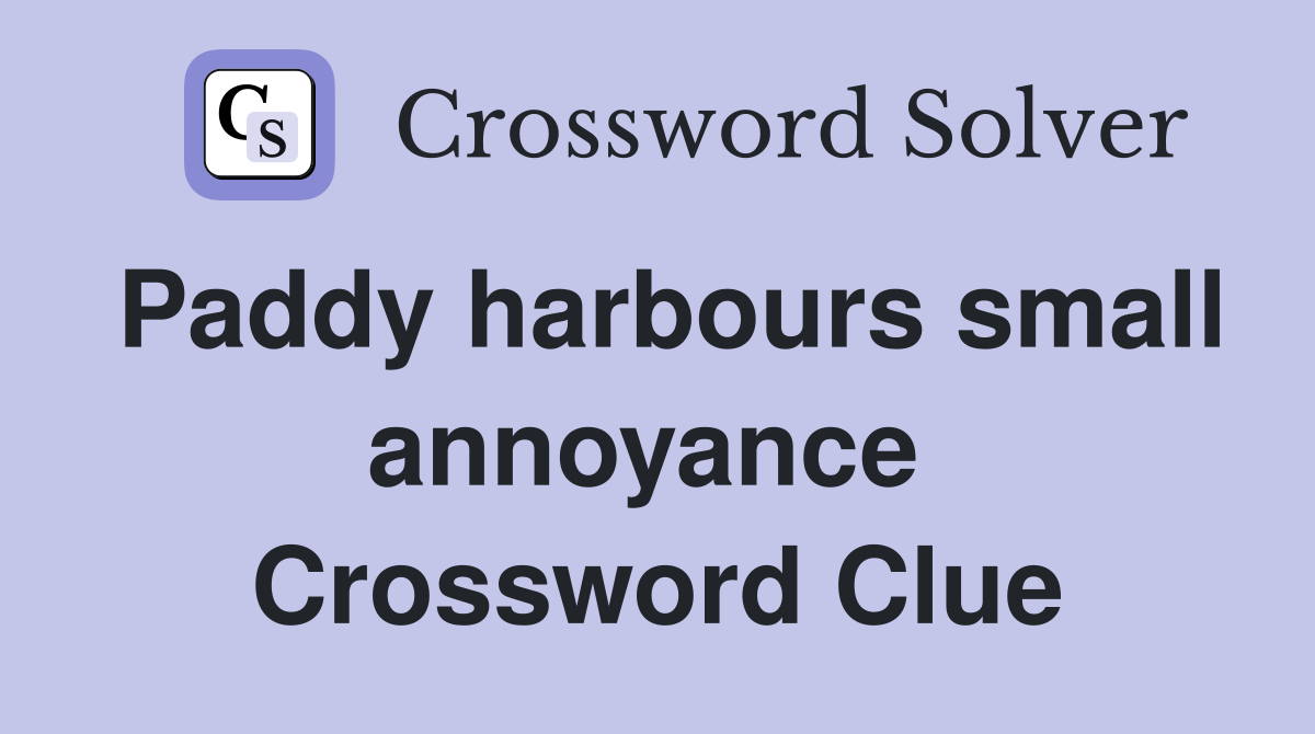 Paddy harbours small annoyance  Crossword Clue