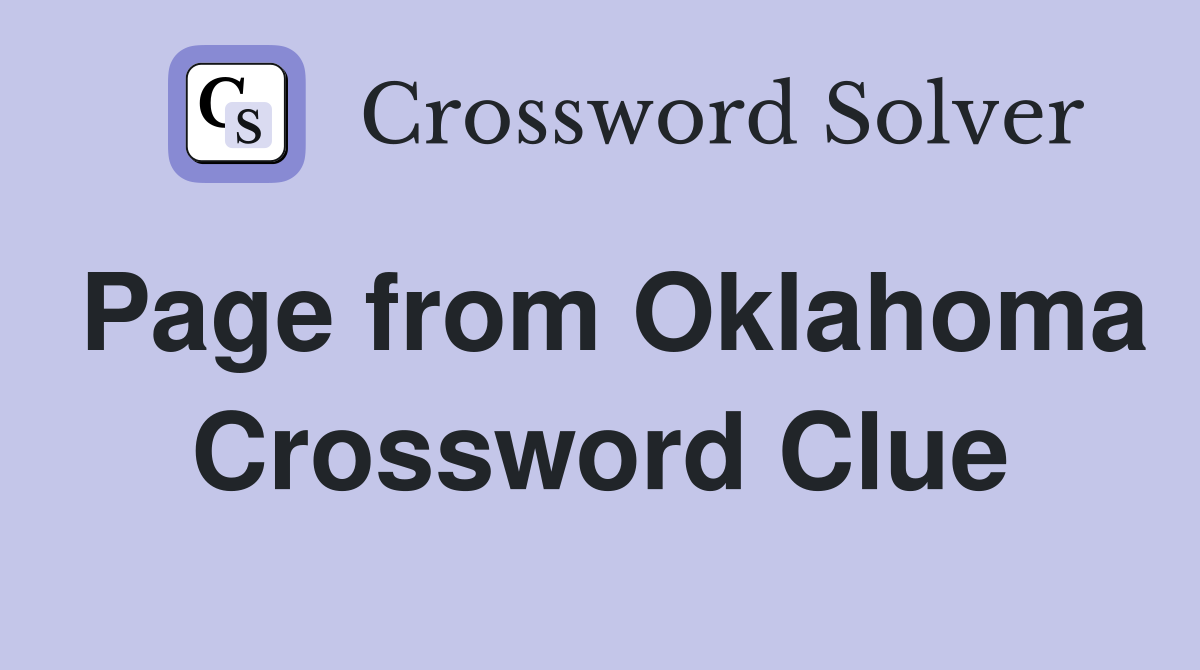 Page from Oklahoma Crossword Clue
