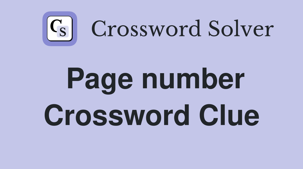 Page number Crossword Clue