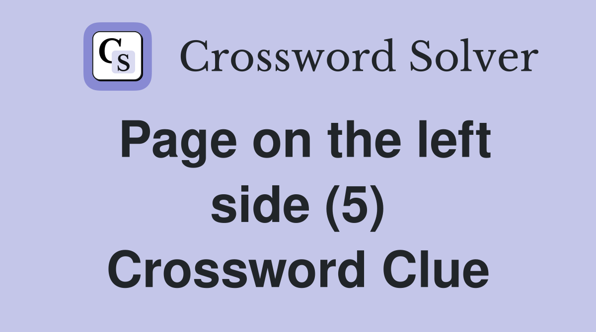 Page on the left side (5) Crossword Clue