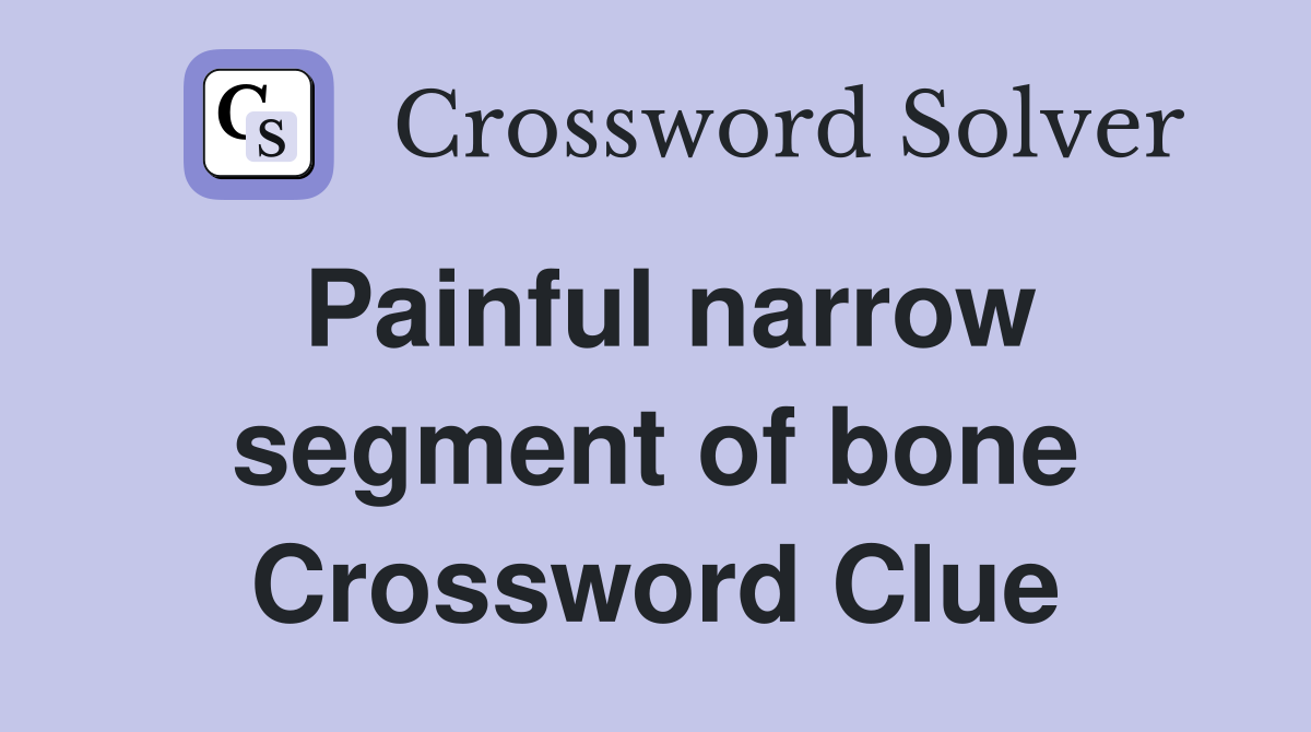 Painful narrow segment of bone Crossword Clue