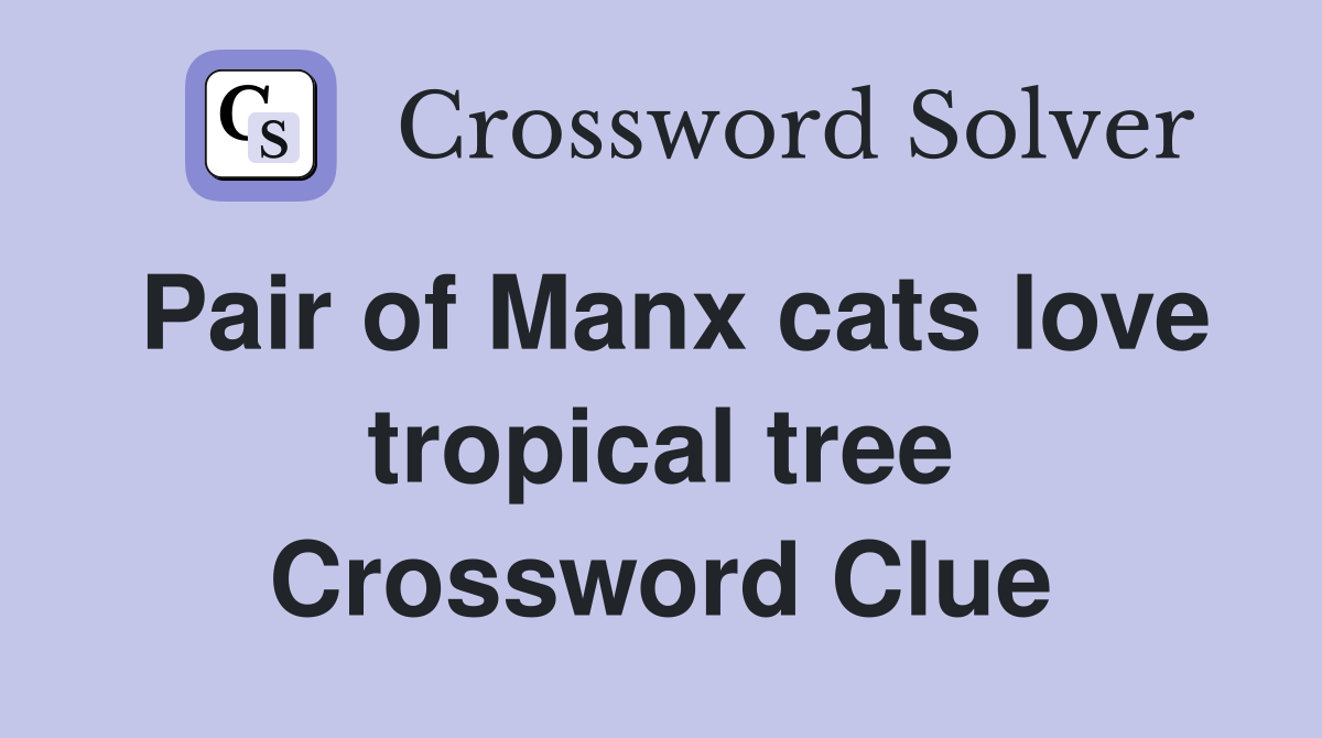Pair of Manx cats love tropical tree Crossword Clue