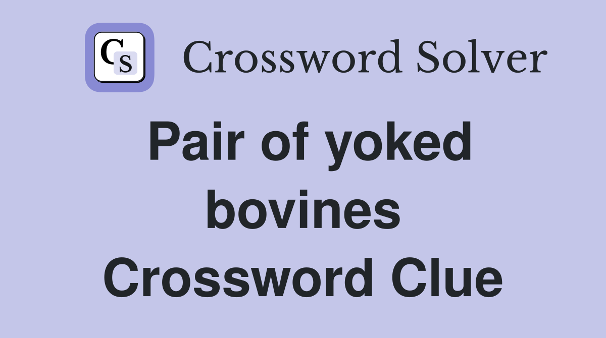 Pair of yoked bovines Crossword Clue