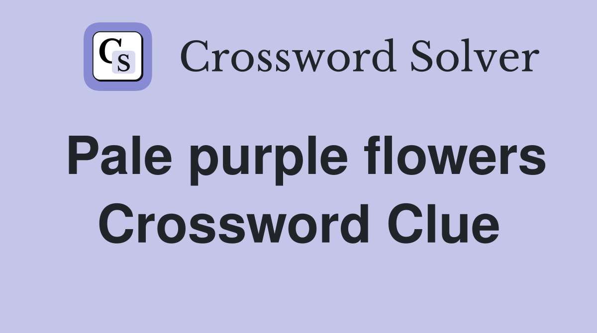 Pale purple flowers Crossword Clue