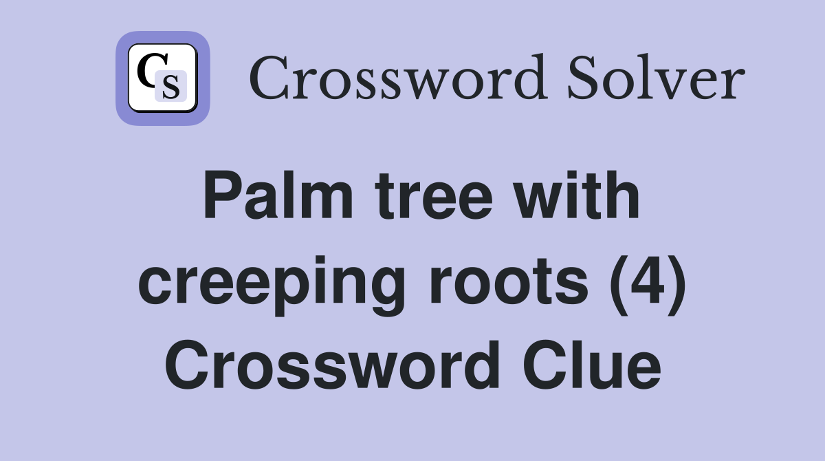 Palm tree with creeping roots (4) Crossword Clue