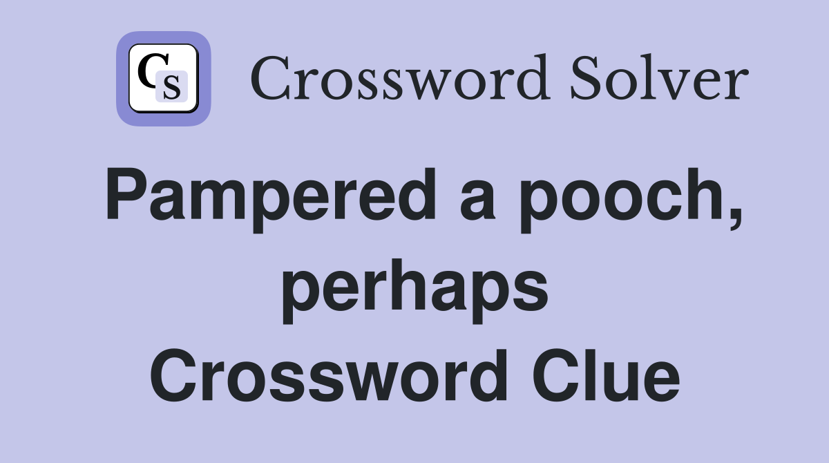 Pampered a pooch, perhaps Crossword Clue