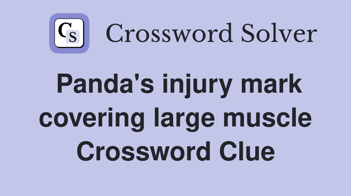Panda's injury mark covering large muscle Crossword Clue