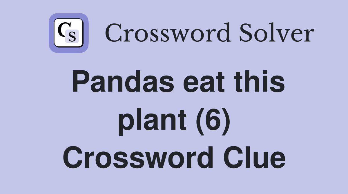 Pandas eat this plant (6) Crossword Clue