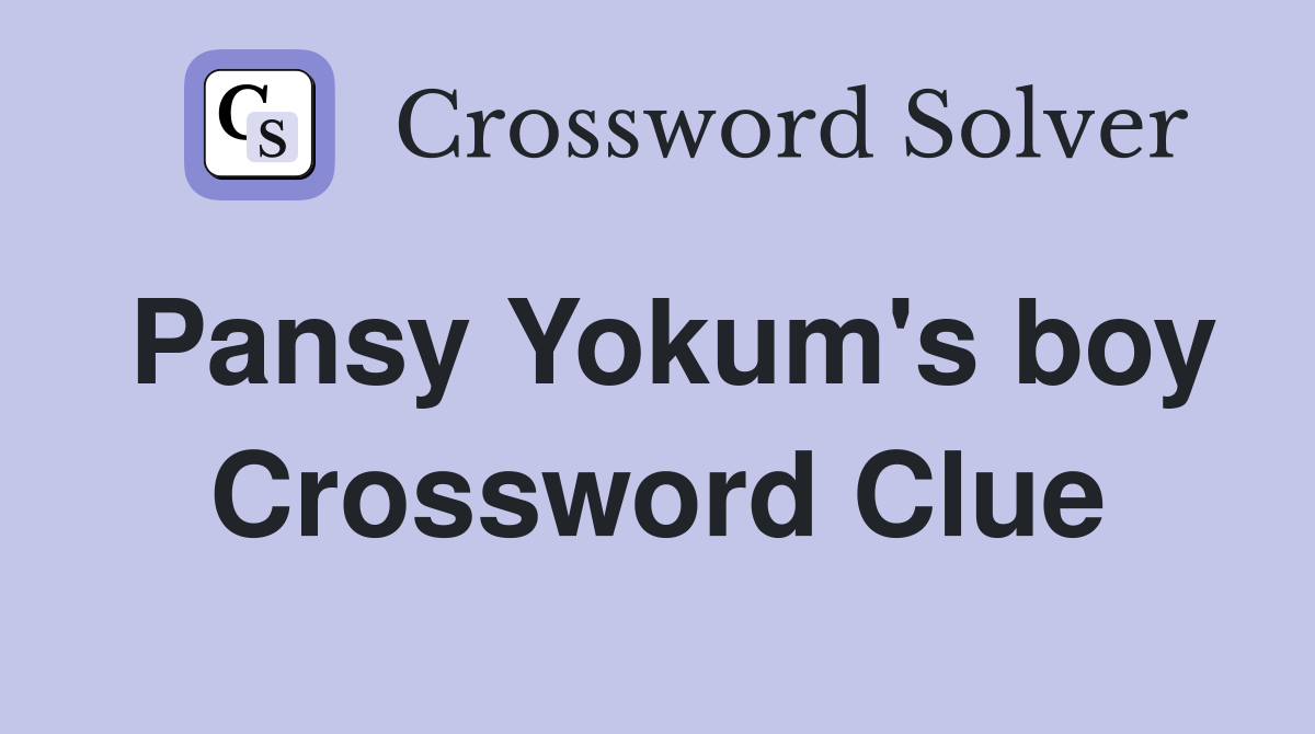 Pansy Yokum's boy Crossword Clue