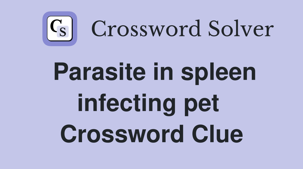Parasite in spleen infecting pet  Crossword Clue